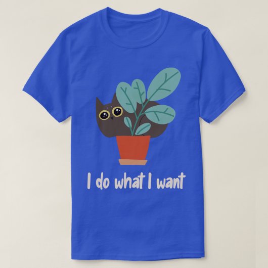 T-shirt Chat En Pot Fleur Je Fais Ce Que Je Veux BohoStyle (Design devant)