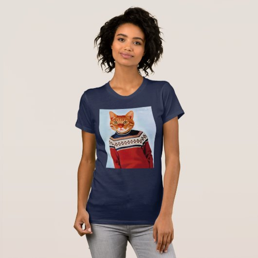 T-shirt Chat en pull-over (Devant entier)