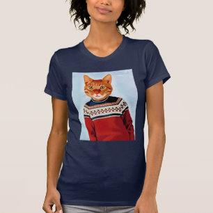 T-shirt Chat en pull-over