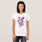 T-shirt Chat en rose cône (Devant entier)