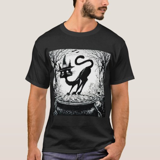 T-shirt Chat en sorcière (Devant)