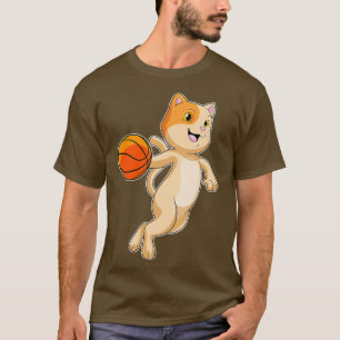 T-shirt Chat en tant que joueur de basket-ball avec Basket