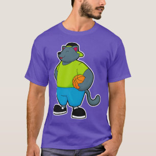 T-shirt Chat en tant que joueur de basket-ball avec Basket