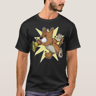 T-shirt Chat en tant que musicien avec trompette