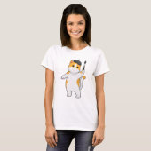 T-shirt Chat en tant que Peintre avec pinceau (Devant entier)