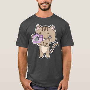 T-shirt Chat en tant que photographe avec appareil photo