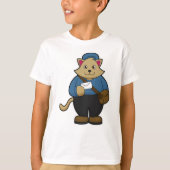 T-shirt Chat en tant que Postman avec Enveloppe & Sac (Devant)