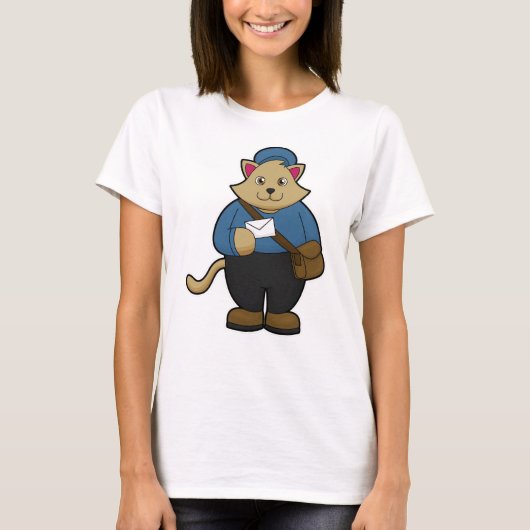 T-shirt Chat en tant que Postman avec Enveloppe & Sac (Devant)