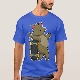 T-shirt Chat en tant que skate avec skateboard