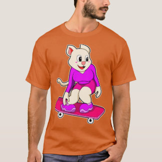 T-shirt Chat en tant que skate avec skateboard 2