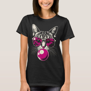 T-shirt Chat En Verres Roses Chats En Bulle Rose