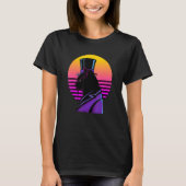 T-shirt Chat en violet Tuxedo Top Chapeau et Verre des yeu (Devant)