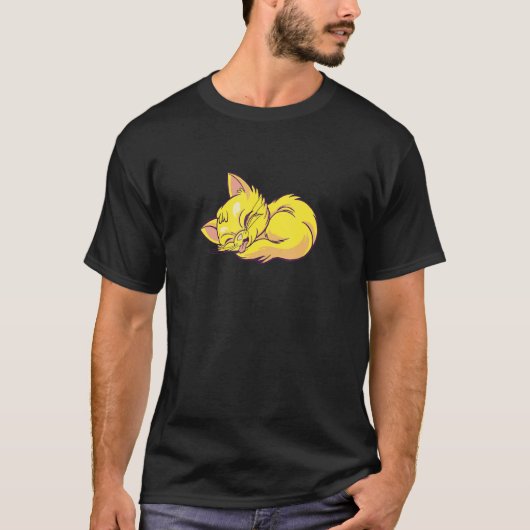 T-shirt Chat endormi faisant la sieste dormant (Devant)