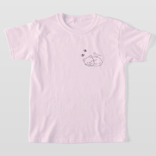T-shirt Chat Enfant Minimaliste Endormi