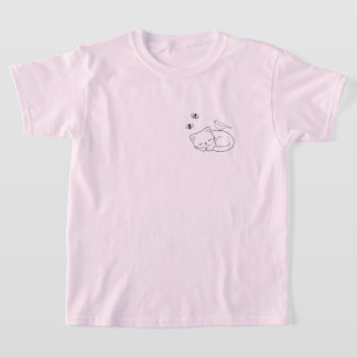 T-shirt Chat Enfant Minimaliste Endormi