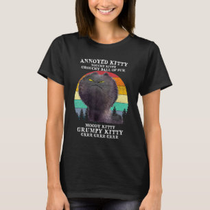 T-shirt Chat ennuyé Kitty susceptible Balle grognon Vintag