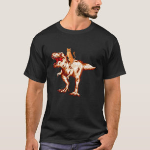 T-shirt Chat équitation Dinosaur T Rex Tyrannosaurus Kitt