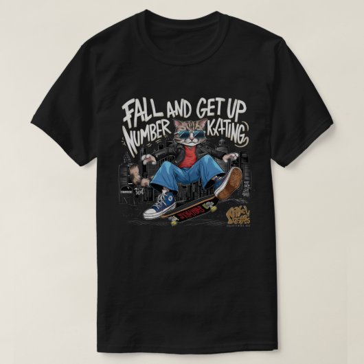 T-shirt Chat équitation skateboard graphique tee Funny kit (Design devant)