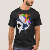 T-shirt Chat équitation Unicorn équitation Requin Cadeau  (Devant)