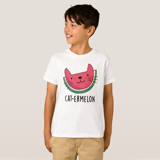 T-shirt Chat-Ermelon Funny Chat Watermelon Pun (Devant entier)
