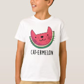 T-shirt Chat-Ermelon Funny Chat Watermelon Pun (Devant)