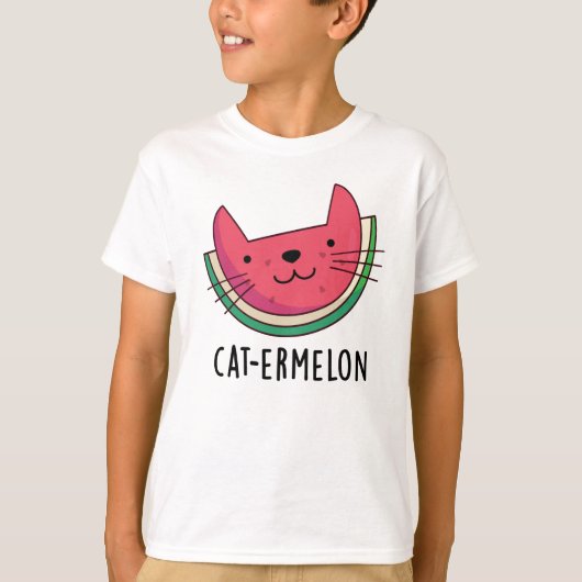 T-shirt Chat-Ermelon Funny Chat Watermelon Pun (Devant)