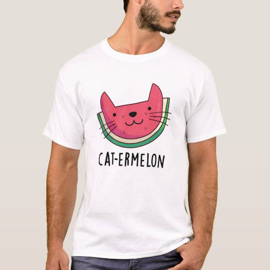 T-shirt Chat-Ermelon Funny Chat Watermelon Pun (Devant)