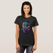 T-shirt Chat Espace Chat Galaxie Chat Espace Chaton Chat (Devant entier)