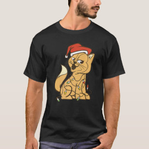 T-shirt Chat espiègle avec ses lumières féeriques Premium