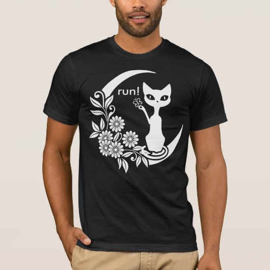 T-shirt Chat esthétique Chat Crescent Lune Chat (Devant)