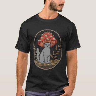 T-shirt Chat esthétique Cottagecore Avec Casquette Champig