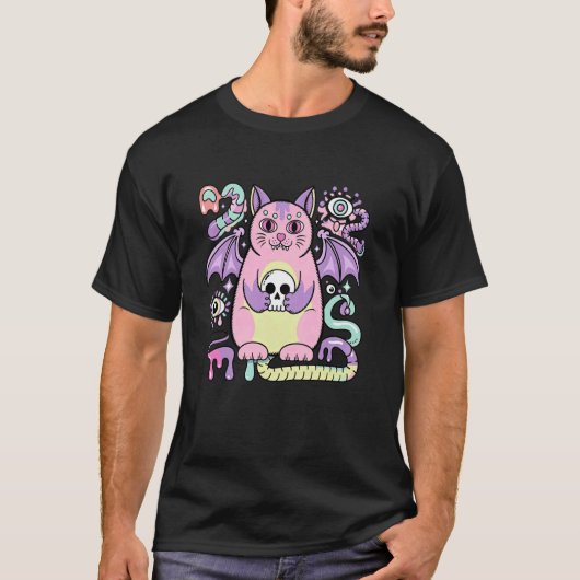 T-shirt Chat esthétique et effrayant (Devant)