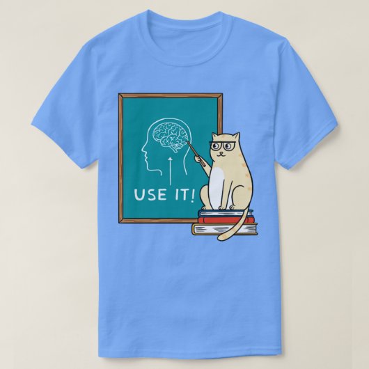 T-shirt Chat et cerveau (Design devant)