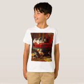 T-shirt Chat et chatons Jouer avec chaise (Devant entier)