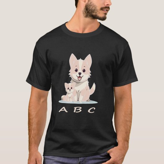 T-shirt Chat et chien ABC (Devant)