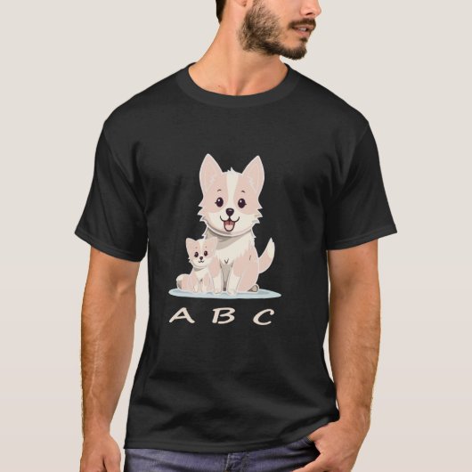 T-shirt Chat et chien ABC (Devant)