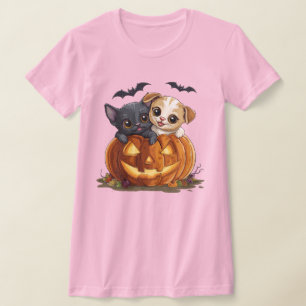 T-shirt Chat et Chien d'Halloween mignon