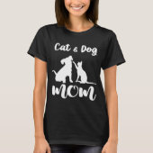 T-shirt Chat et Chien Maman Animaux Animaux Aime Chiot pou (Devant)