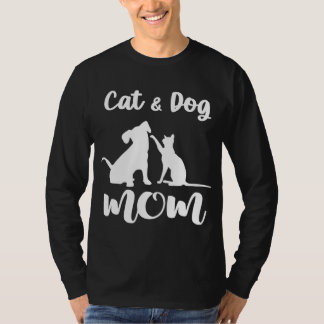 T-shirt Chat et Chien Maman Animaux Animaux Aime Chiot pou