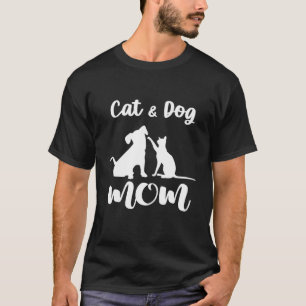 T-shirt Chat Et Chien Maman Animaux Animaux Aime Chiot Pou