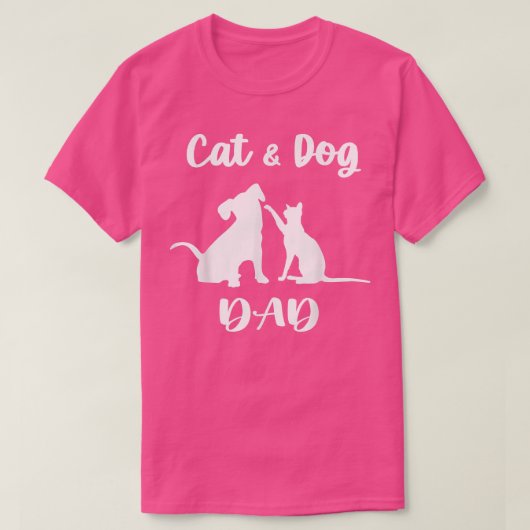 T-shirt Chat et chien Papa Animaux Animaux Adulte Chiot po (Design devant)