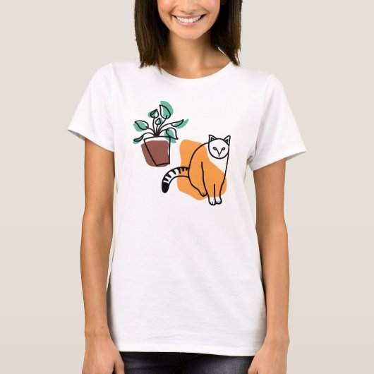 T-shirt Chat et le plante (Devant)