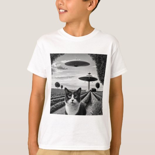 T-shirt Chat et ovni (Devant)