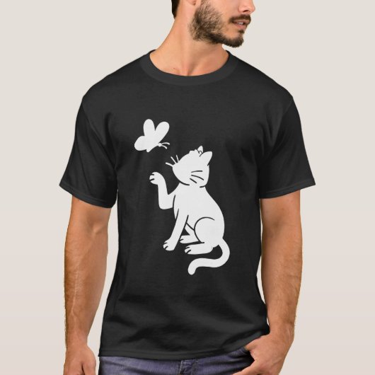 T-shirt Chat et Papillon (Devant)