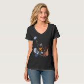 T-shirt Chat et papillon Abstraits (Devant entier)