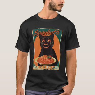T-shirt Chat et Pâtes Chats Intelligents Aiment Spaghetti
