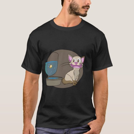 T-shirt Chat et petit poisson (Devant)