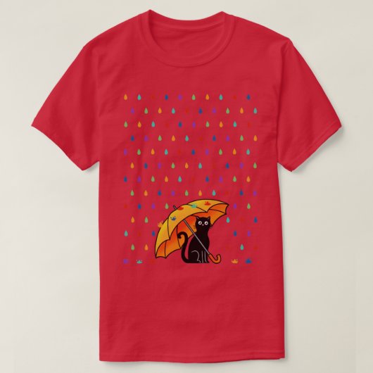 T-shirt Chat et pluie (Design devant)