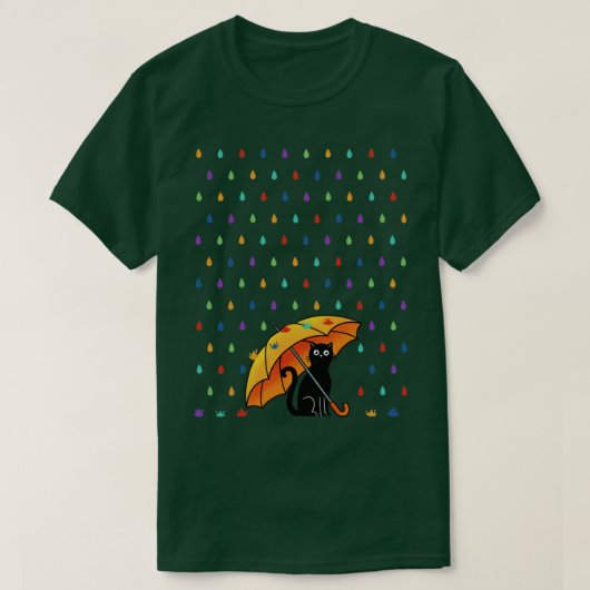 T-shirt Chat et pluie (Design devant)