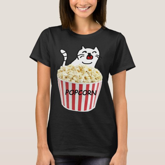 T-shirt Chat et Popcorn (Devant)